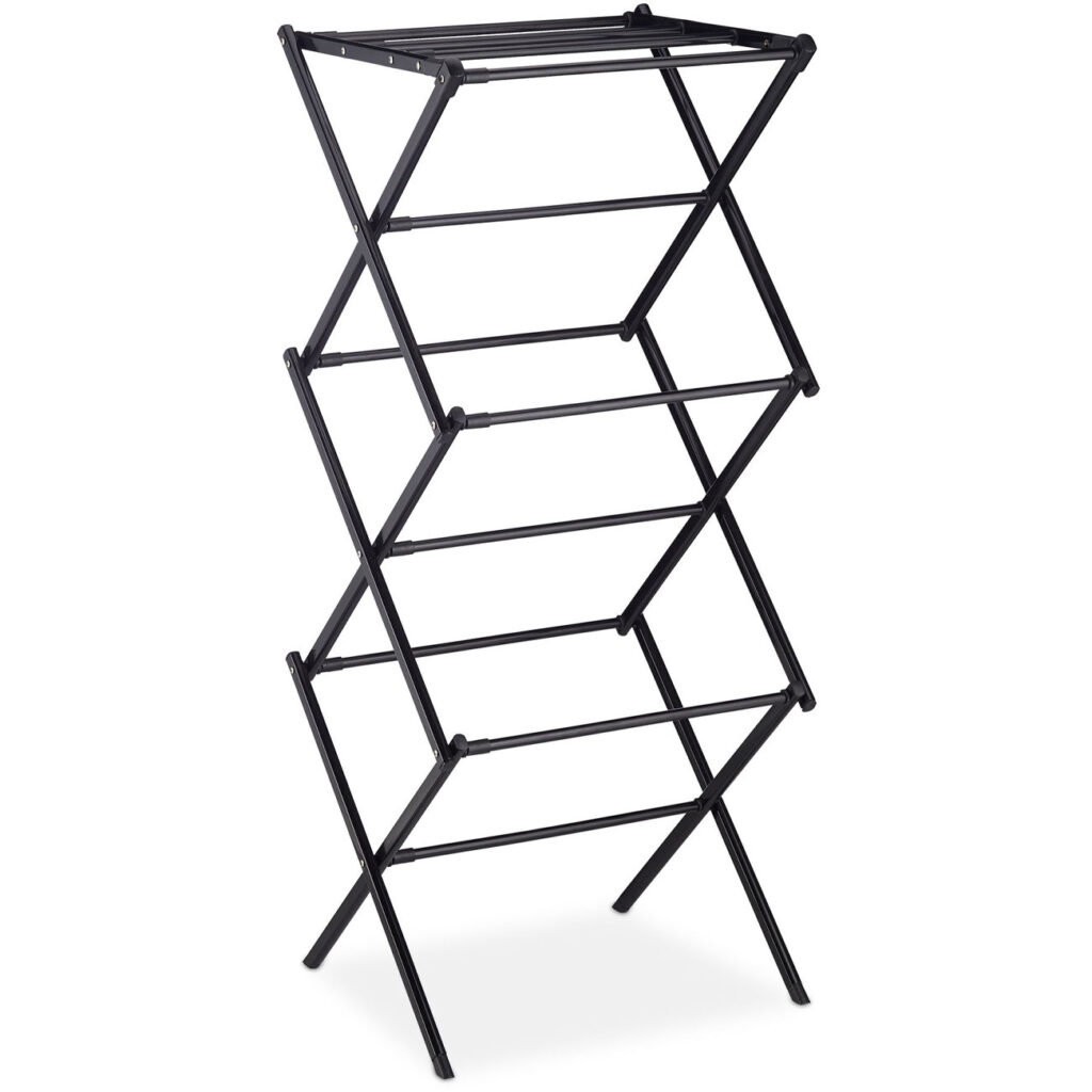 Wäscheständer klappbar & ausziehbar, 11 Stangen, schwarz Wäscheständer klappbar & ausziehbar, 11 Stangen, schwarz