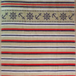 Jacquard-Strandbadetuch, Streifen und maritime Elemente, 100% Baumwolle, 90 x 170 cm