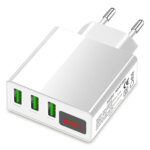 Intelligentes 3-Port USB-Netzteil mit LED-Anzeige, weiss