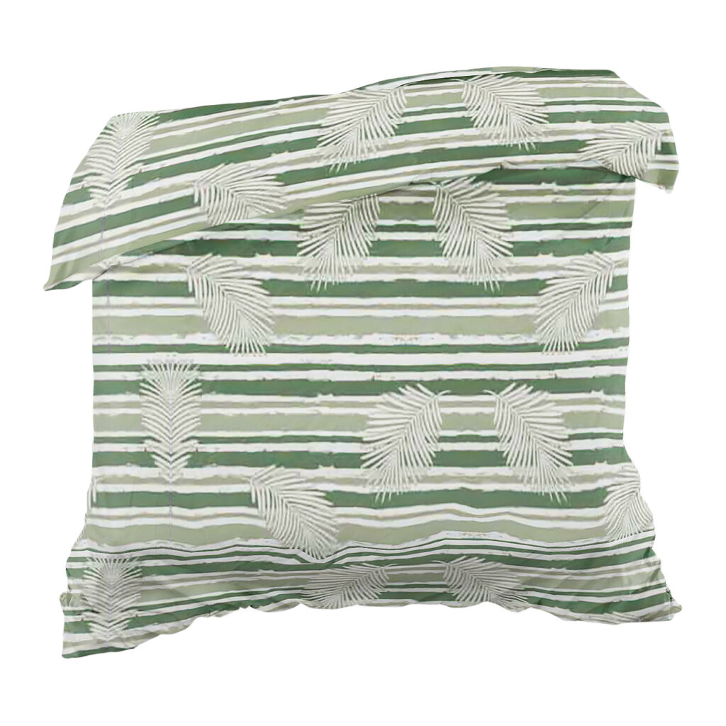 Designer Duvetbezug Bali, 100% Baumwolle, 200 x 210 cm, grün und weiss