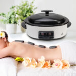 Hot Stone Massage-Set mit digitaler Steuerung, Wärmegerät mit 23 Natursteinen