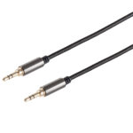 Premium-Stereokabel 3,5mm Klinke auf Klinke, vergoldet, Textil, 1m  