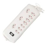 Steckdosenleiste Power-Station mit 7 Typ13 und 3 Typ11 Stecker und einem Schalter, weiss