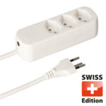 Steckdosenleiste mit 3 Steckdosen des Typs T13, weiss