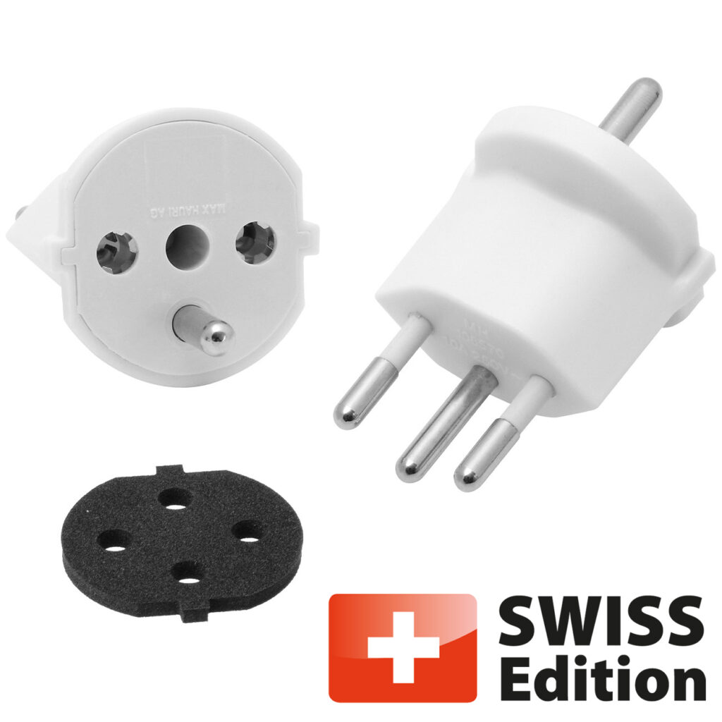 Fixadapter Typ12 / Schuko, weiss (für die 3-polige Variante) Fixadapter Typ12 / Schuko, weiss (für die 3-polige Variante)
