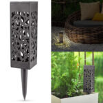 LED Solar Gartenleuchte mit Erdspiess, Garten-Laterne mit Solarpanel