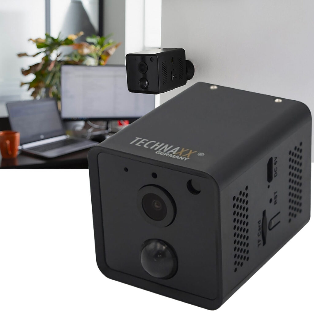 Mini-Überwachungskamera in Full-HD, Überwachung innen mit PIR-Sensor, 4,8 x 6,6 x 4,8 cm