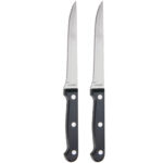 Steakmesser 2er-Set aus Edelstahl, gezackte Klingen