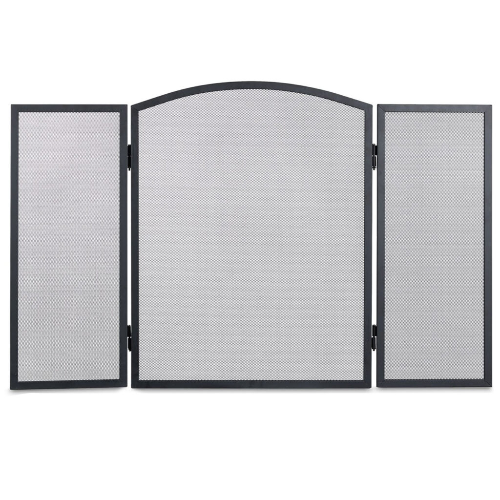 Funkenschutzgitter aus Metall, dreiteilig, Kaminschutz, 62 x 96 cm