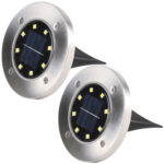 2er Set LED Garten Bodenleuchte, Solar, IP44