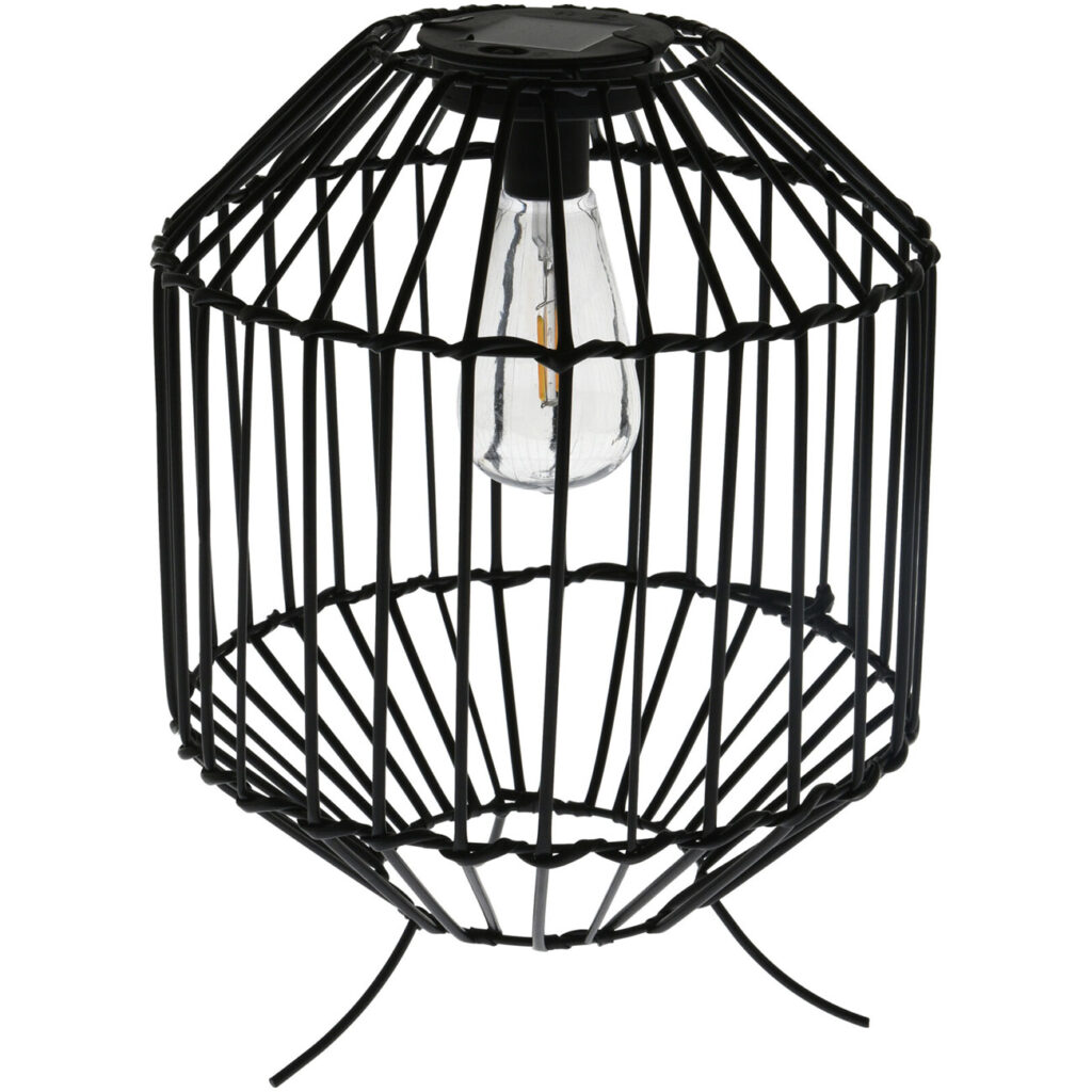 Rustikale Solarlaterne, Metallstreben, H 31,5 cm Ø 25 cm