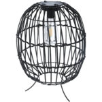 Rustikale Solarlaterne, Metallstreben, H 35 cm Ø 25 cm