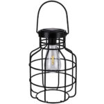 Draht Solarlaterne, schwarz, Metall, inkl. Griff, 20 x 24 cm