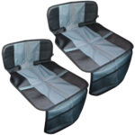 2er Set Kindersitz-Unterlage mit Netztasche, zweifarbig, Isofix-geeignet