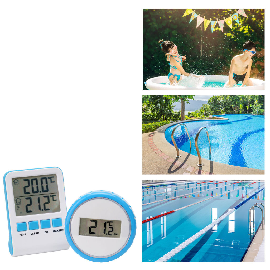 2er-Set Digitales Teich- und Poolthermometer mit LCD, IPX8