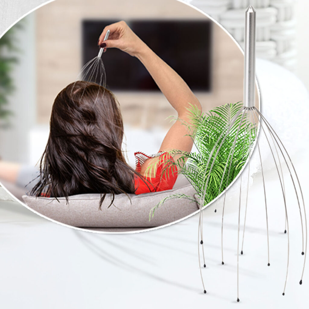 2er-Set Kopfmassagegerät mit Wohlfühl-Noppen, Kopfmassage-Spinne