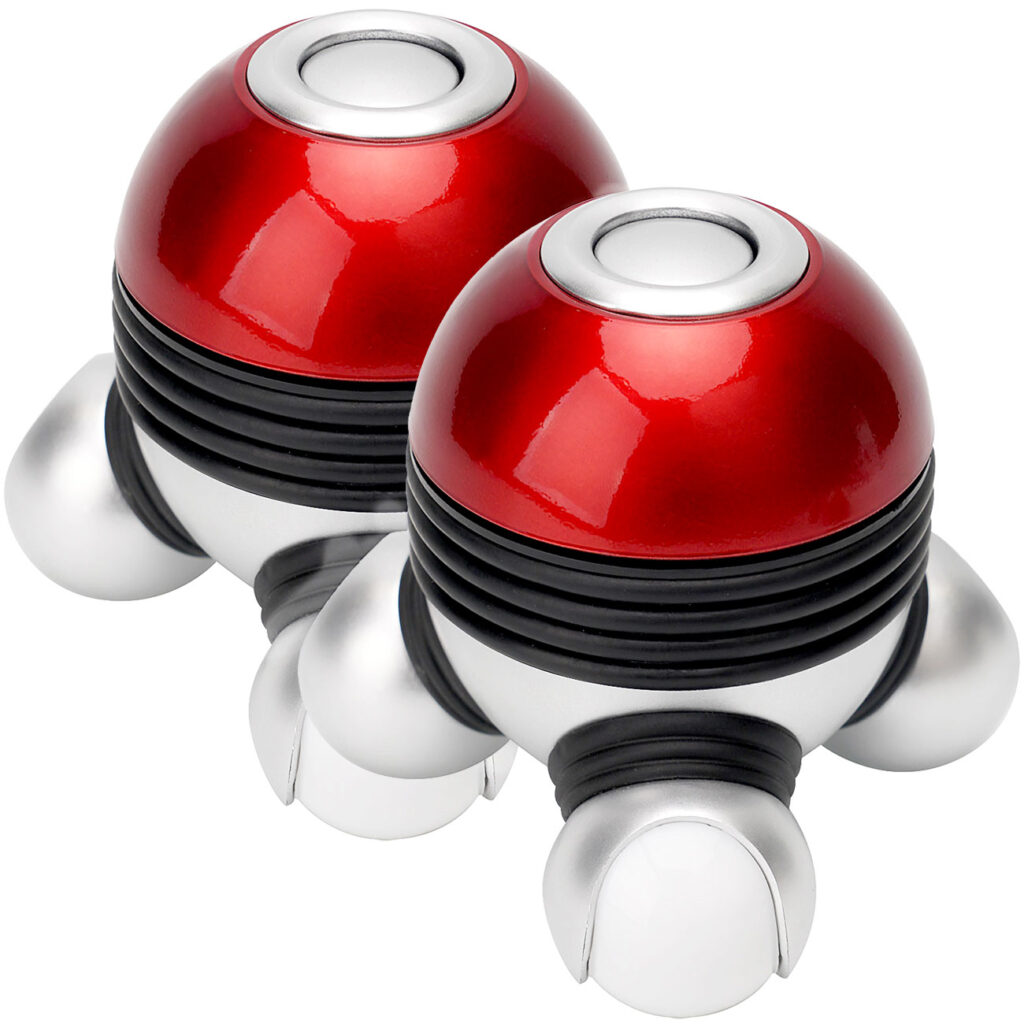 2er-Set Kompaktes Vibrations Massagegerät mit 3 Massageköpfen, batteriebetrieben