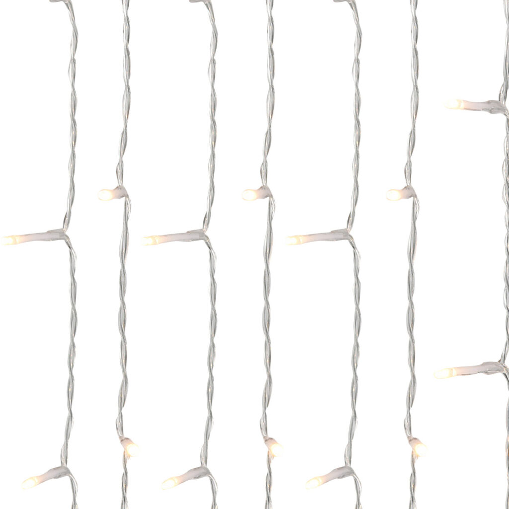 2er-Set Lichtvorhang mit 240 LEDs, 16 einzelne Stränge und 12 Modi, warmweiss, 225 x 150cm