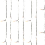 2er-Set Lichtvorhang mit 240 LEDs, 16 einzelne Stränge und 12 Modi, warmweiss, 225 x 150cm