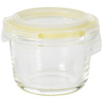 Kleine Frischhaltedose rund aus Glas mit Klick-Verschluss, 100 ml