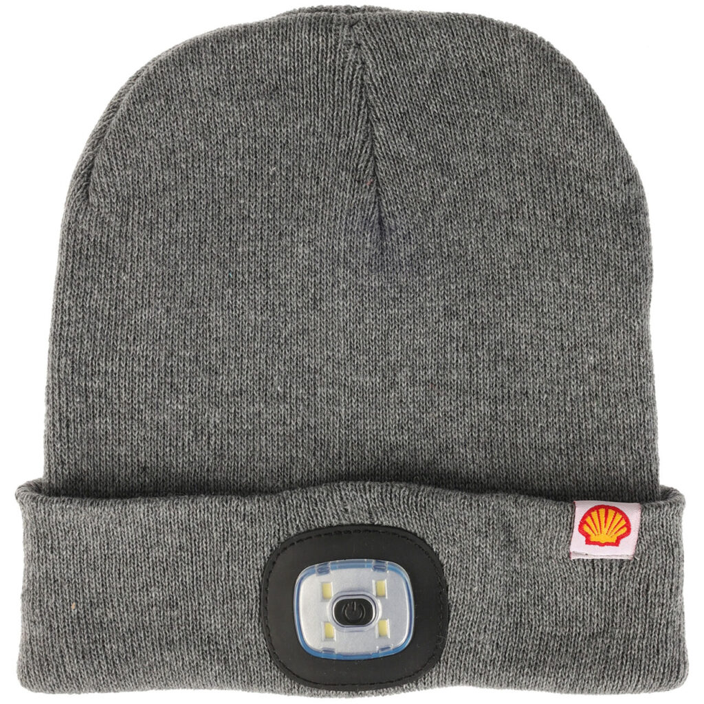 Mütze mit LED Licht, grau, LED Beanie