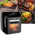 Heissluft-Fritteuse, 12 Liter, 1800 Watt, mit Drehspiessen uvm.