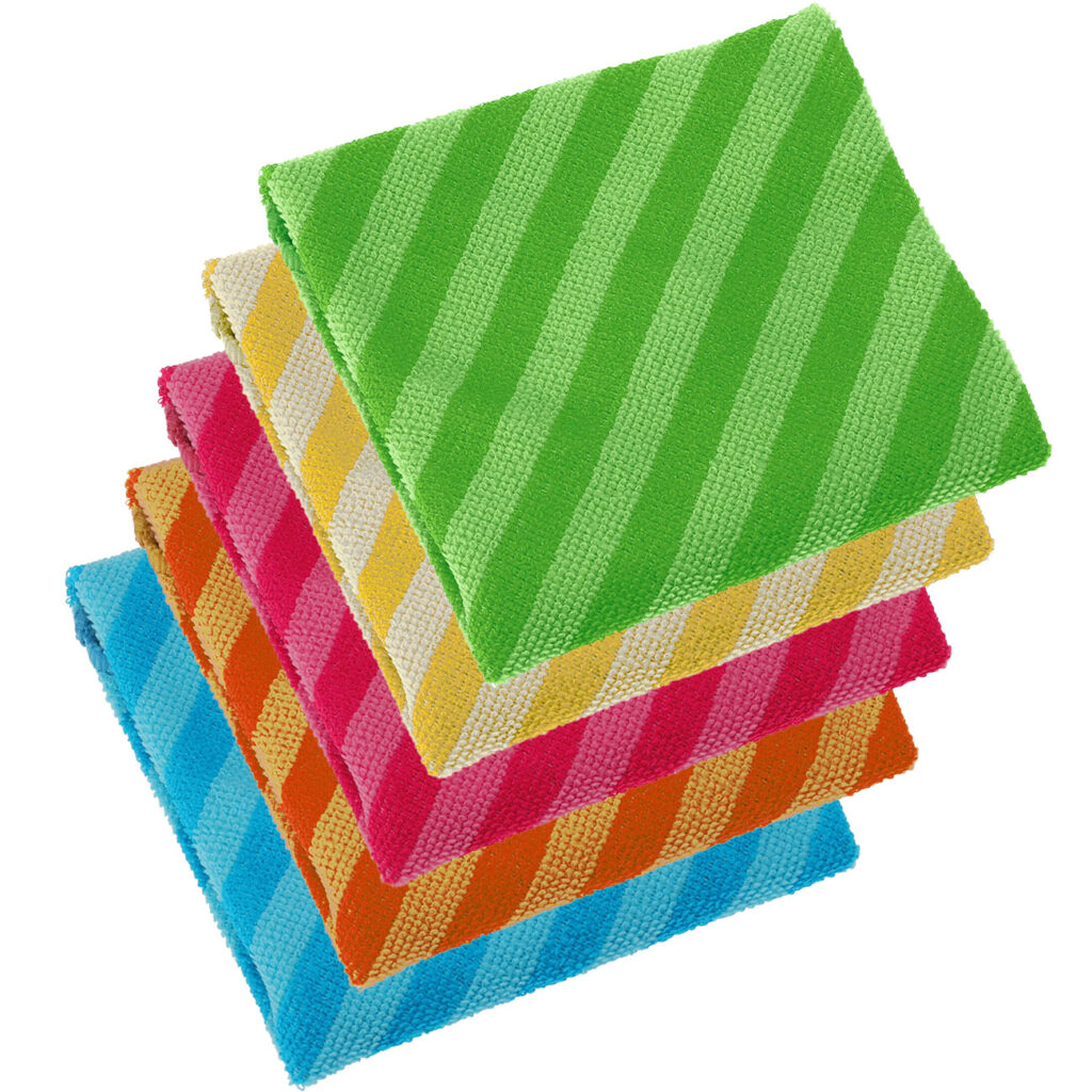 5er Set Mikrofaser-Reinigungstücher, mehrfarbig, 30 x 30 cm