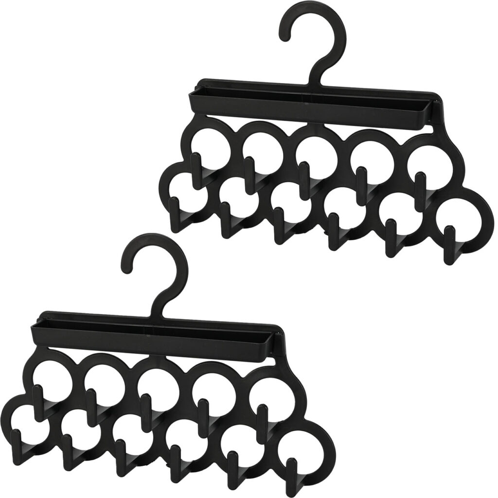 2er-Set Kleiderbügel für Kravatten und Schals, schwarz, 295 x 20 x 35 mm