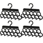 4er-Set Kleiderbügel für Kravatten und Schals, schwarz, 295 x 20 x 35 mm