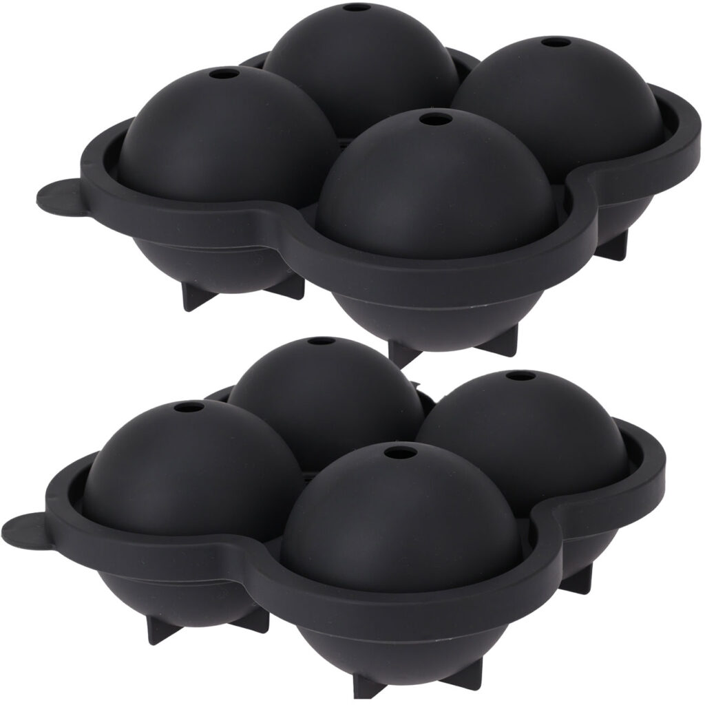 2er-Set Flexible Eiswürfelform für 4 Eiskugeln, ca. Ø 6 cm je Eisball