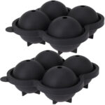 2er-Set Flexible Eiswürfelform für 4 Eiskugeln, ca. Ø 6 cm je Eisball