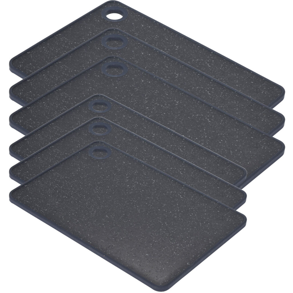 6er-Kombi-Set Schneidebrett in Marmoroptik, Kunststoff, 2 Grössen