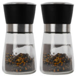 2er-Set Gewürzmühle mit Keramik-Mahlwerk, Salz- und Pfeffermühle, 13 cm