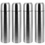 4er-Set Edelstahl-Isolierflasche mit Becher im Deckel 1,0 l