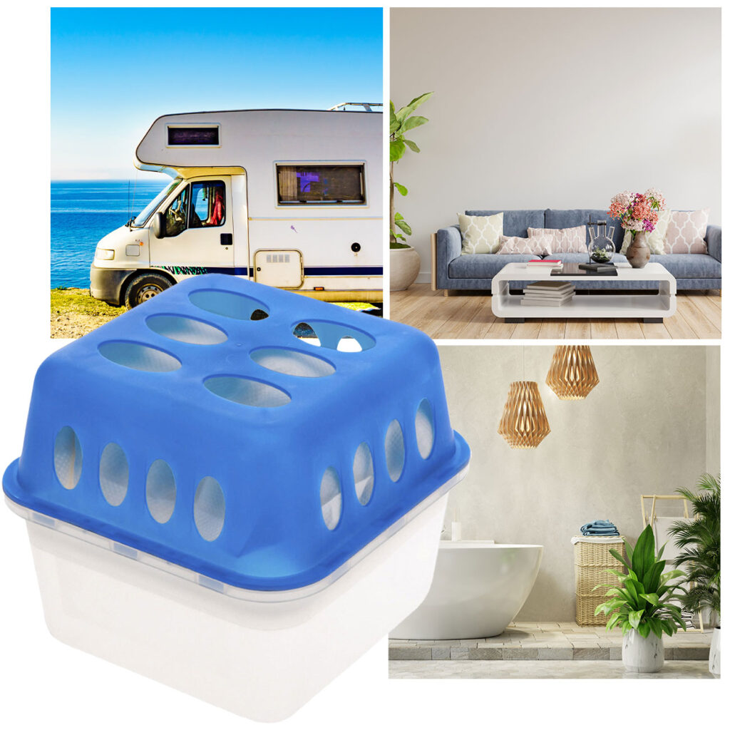 Luftentfeuchter-Box mit 3er-Nachfüllpack Granulat-Beutel