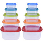 10er-Set Vorratsdosen in unterschiedlichen Grössen, mehrfarbig, mit Deckel