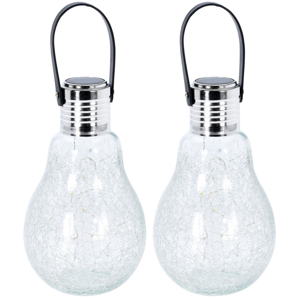2er-Set Solarlampe in Glühbirnenoptik mit 30 LED’s
