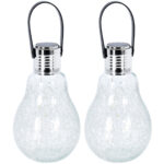 2er-Set Solarlampe in Glühbirnenoptik mit 30 LED’s