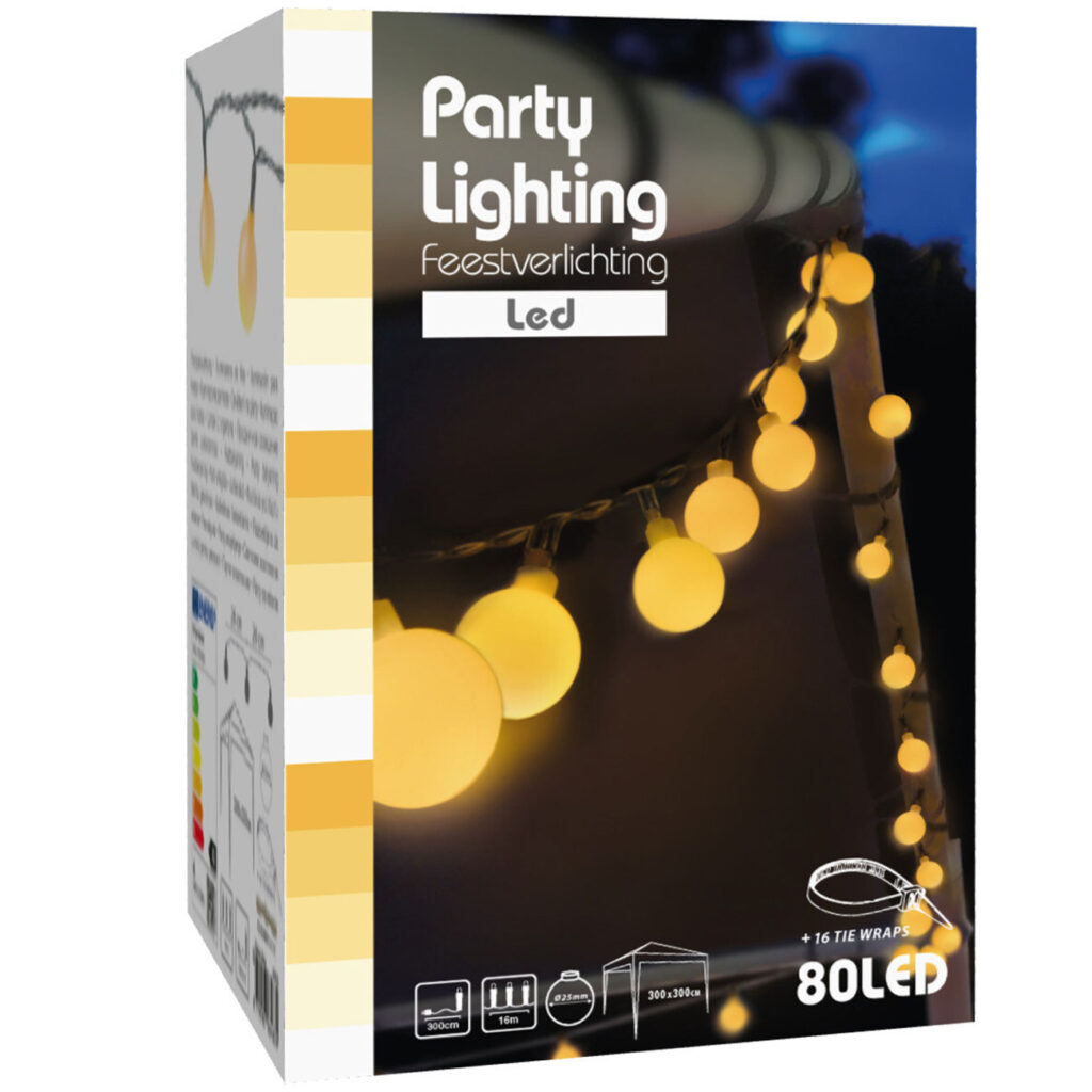 LED Lichterkette mit 80 Kugeln, L 16 m