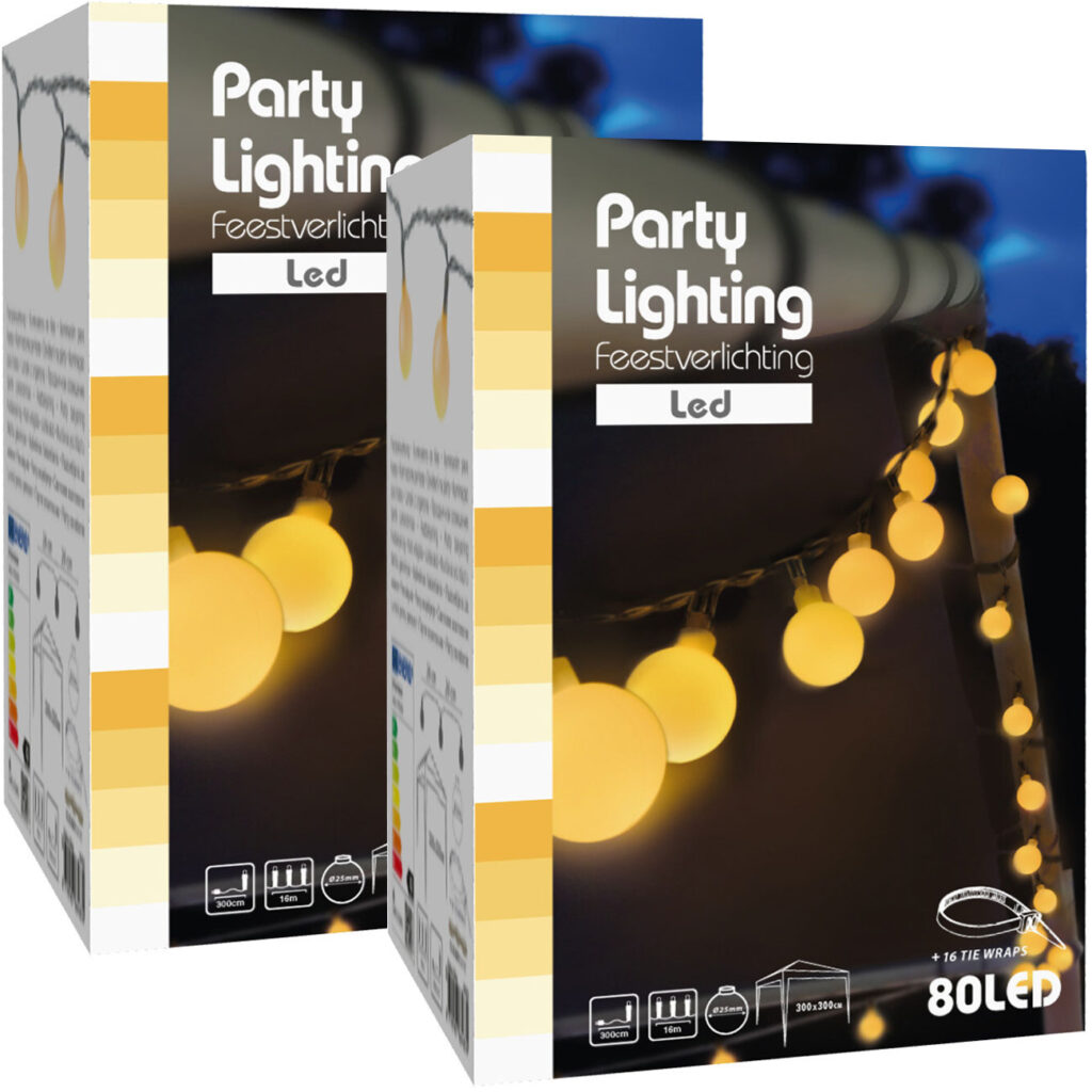 2er-Set LED Lichterkette mit 80 Kugeln, L 16 m 2er-Set LED Lichterkette mit 80 Kugeln, L 16 m