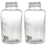 2er-Set Getränkespender aus Glas, mit Zapfhahn, 8 L, mit Glasdeckel