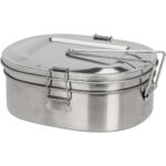 Lunchbox aus Edelstahl, inkl. Deckel und Haltegriff, 18 x 14x 7,5 cm