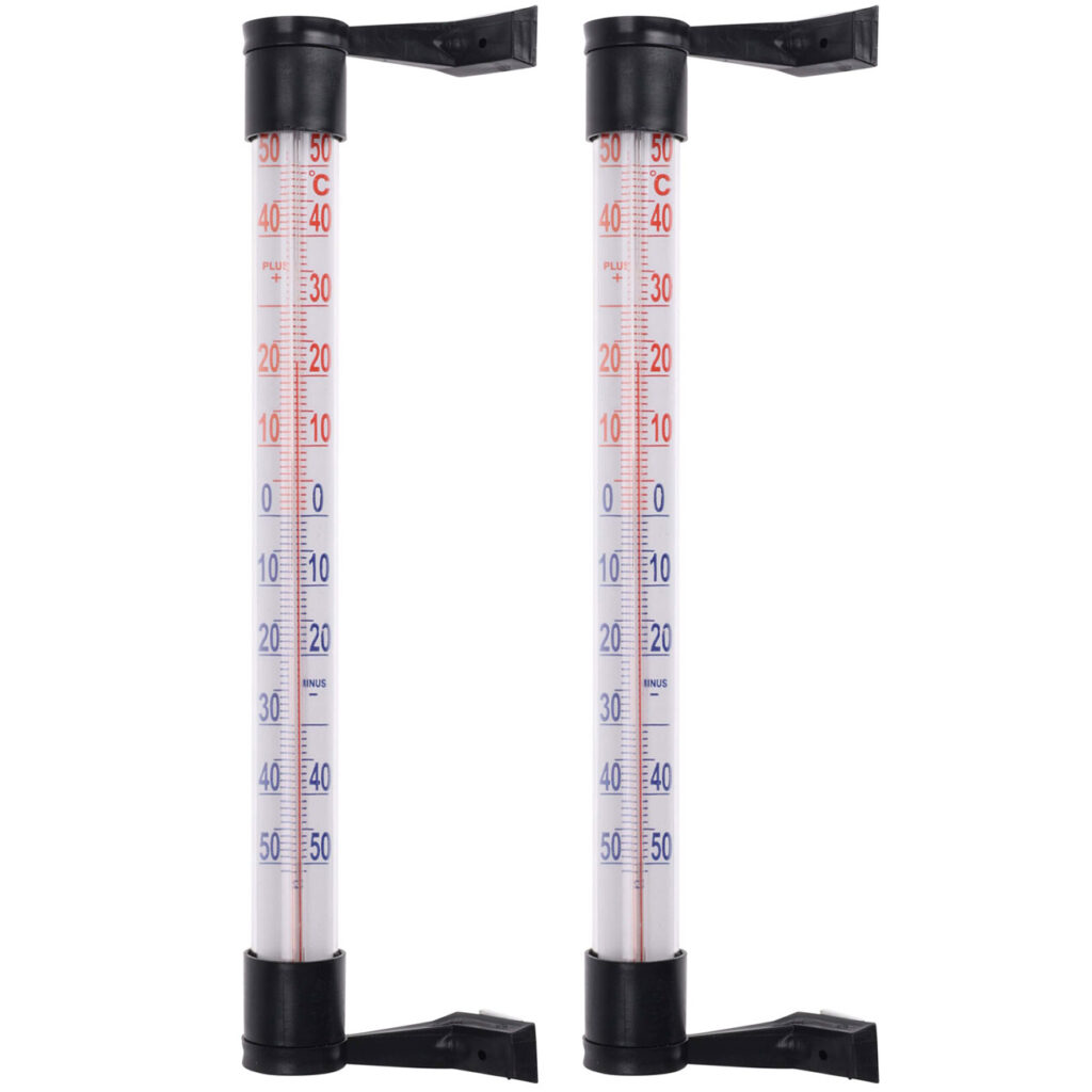 2er-Set Aussenthermometer für Fensterscheiben, 6 x 21 cm