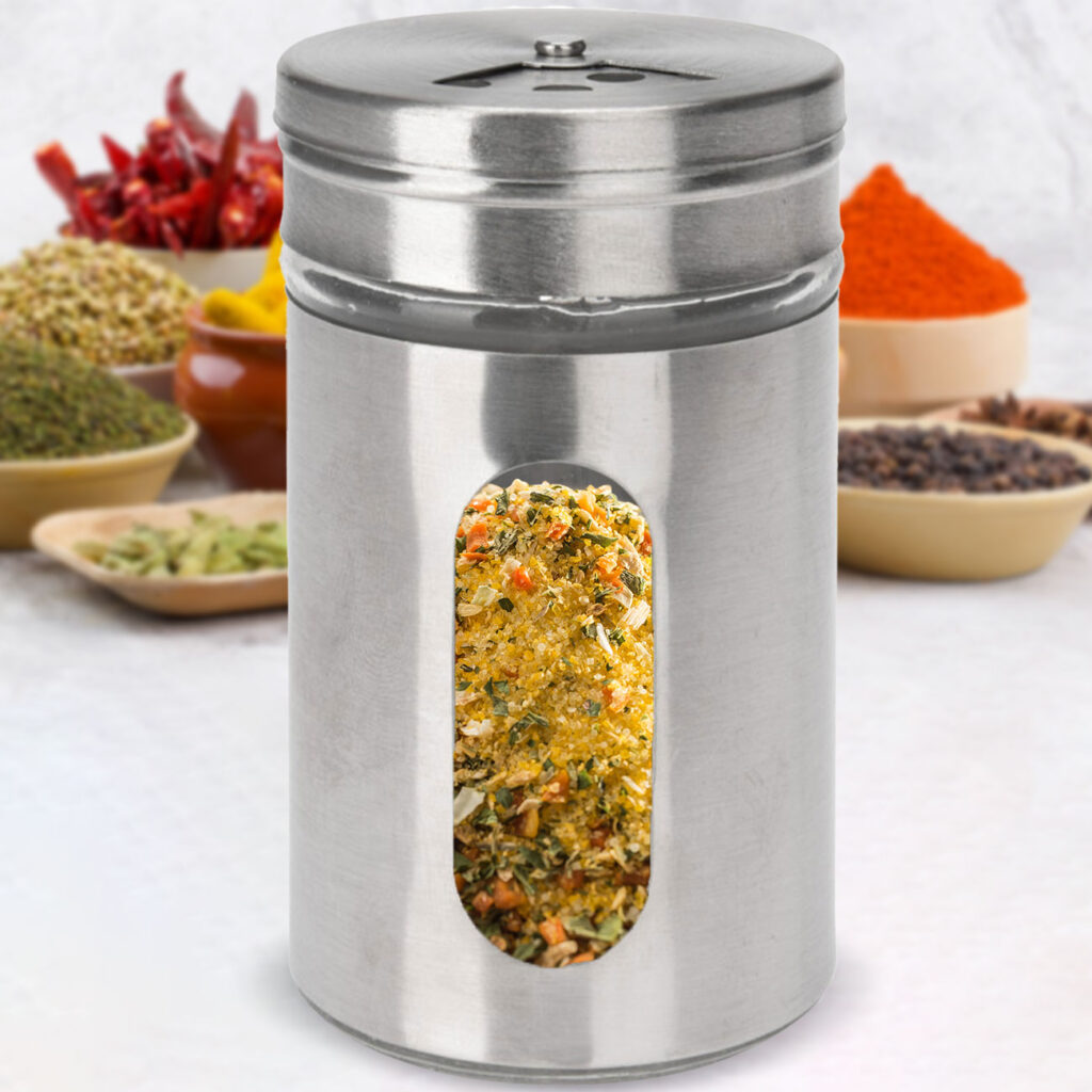Gewürzstreuer mit Sichtfenster, Edelstahl, 94 ml Gewürzstreuer mit Sichtfenster, Edelstahl, 94 ml