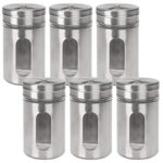 6er-Set Gewürzstreuer mit Sichtfenster, Edelstahl, 94 ml