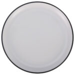 Melamin-Teller, weiss mit schwarzem Rand, Ø 25 cm