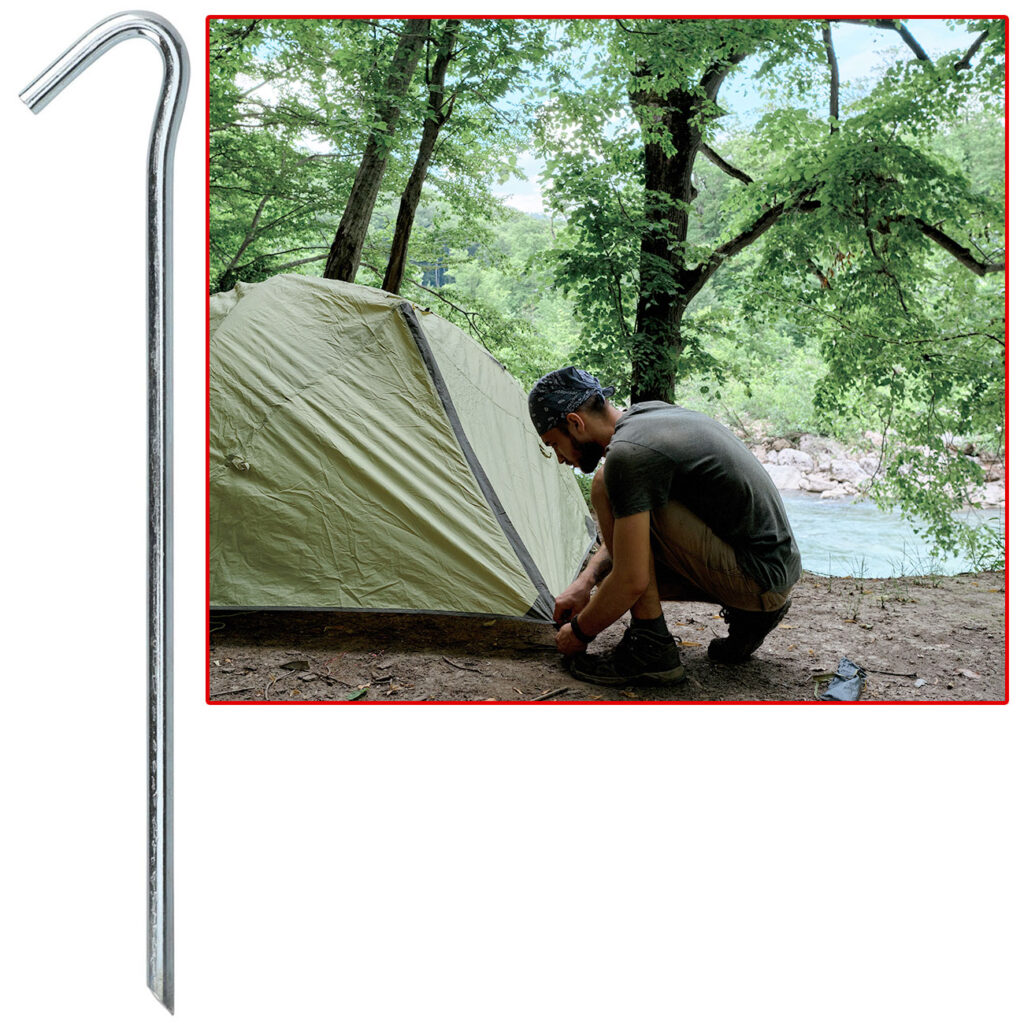 Zeltheringe, 10 Stück, 23 cm lang, 6 mm dick