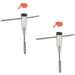 2er-Set Sonnenschirmständer zum Eindrehen, Metall