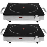 2er-Set Mobile Glaskeramik-Kochplatte mit Infrarot-Wärme, Ø 20 cm, 2.000 Watt