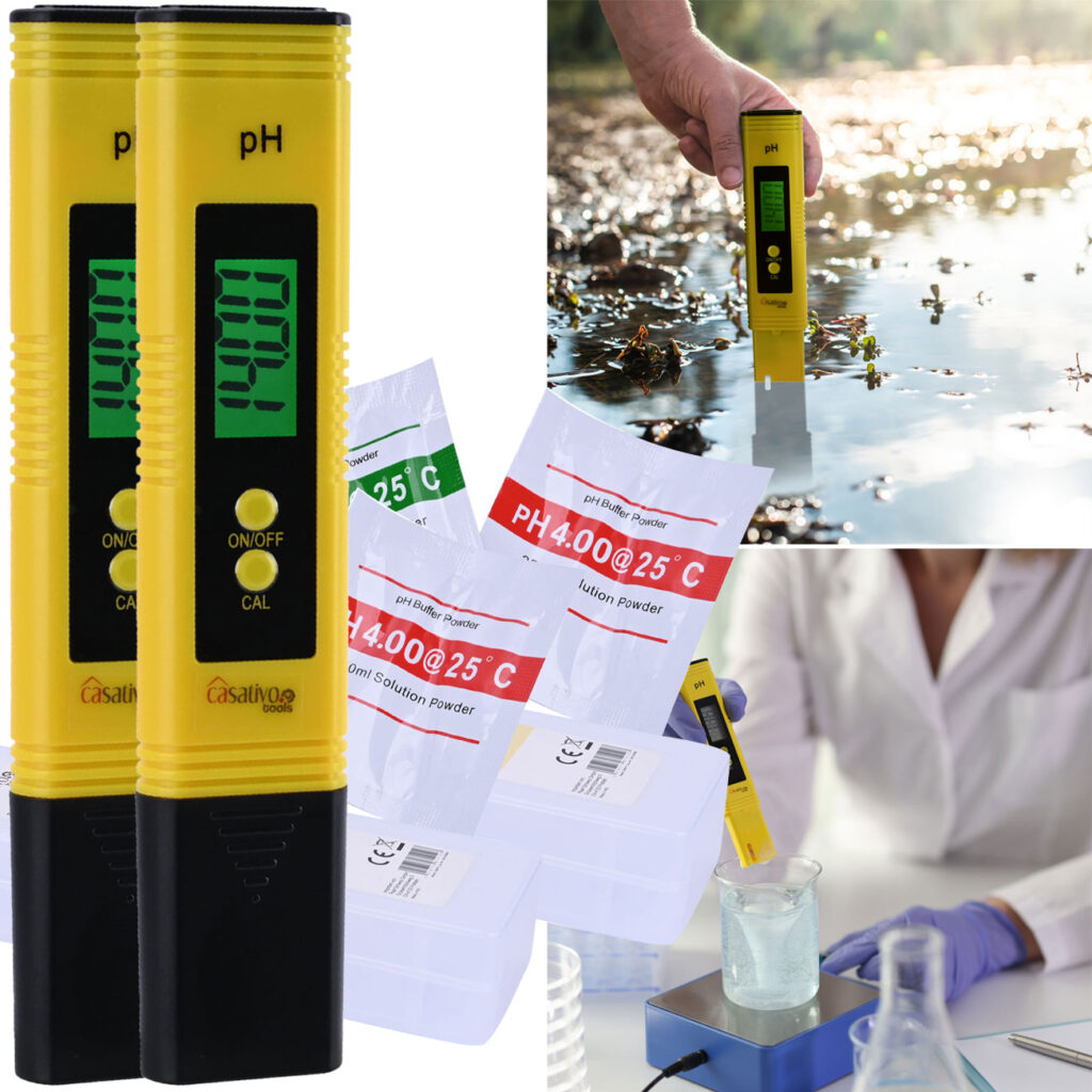 2er-Set Digitales pH-Messgerät mit ATC-Funktion & LCD-Display, pH-Bereich 0-14